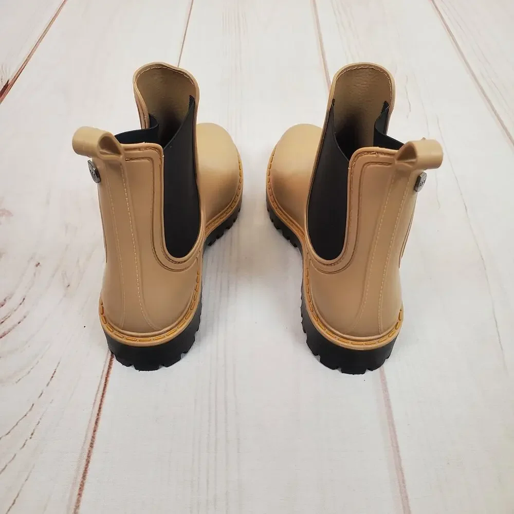 Igor Chelsea Ankle Rain Boots Tan Black 38